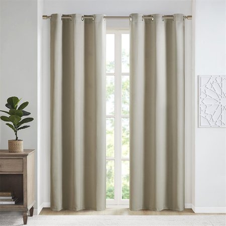 SUN SMART Beige 100 Percent Polyester Solid Thermal Panel - Set of 2 SS40-0154
